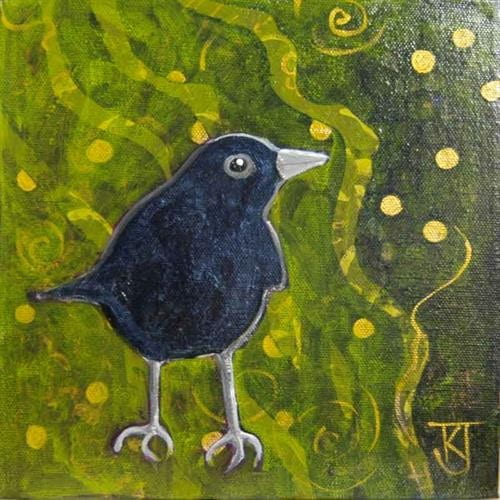 Crow in Green (with Gold Coins)