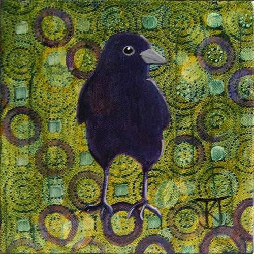 Young Crow (Green with Purple circles)