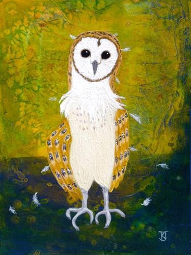 Barn Owlet in Green