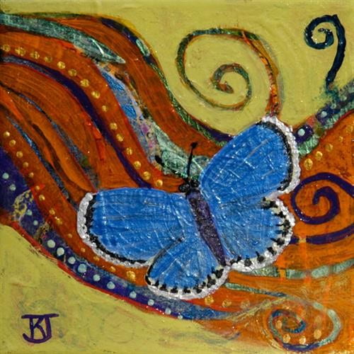 Blue Butterfly Swirls